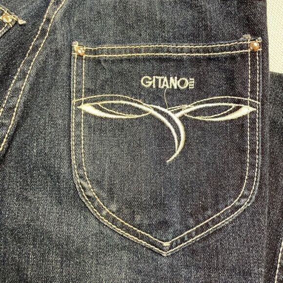 Gitano Denim Blue Jeans - Dark Wash With Stitching - Picture 8 of 9